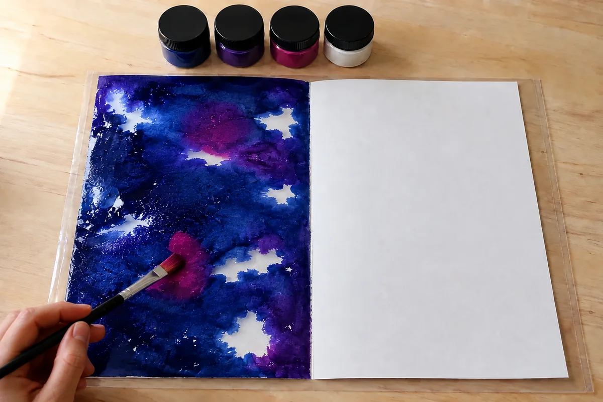 Étape 3 — nuages violets et magenta