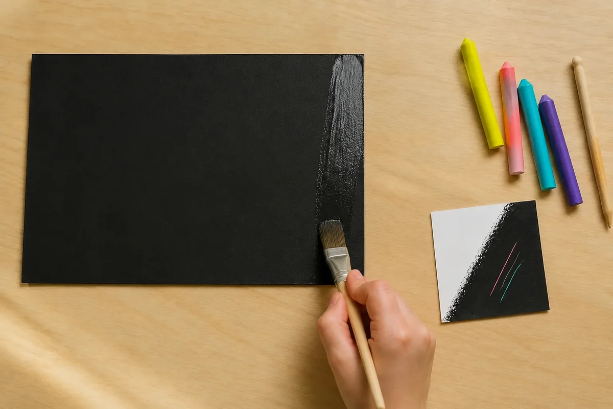 Étape 3 — carte couverte de noir mat