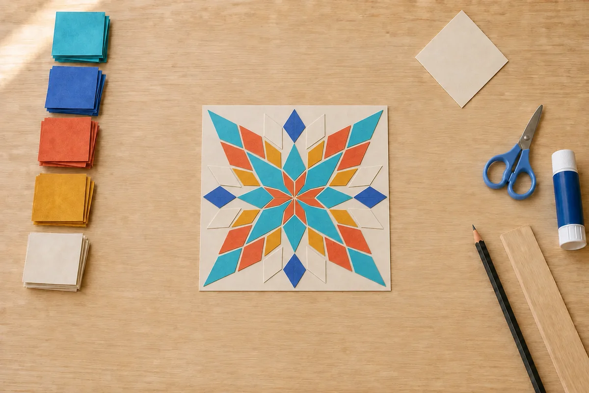 Mosaïque zellige en papier découpé