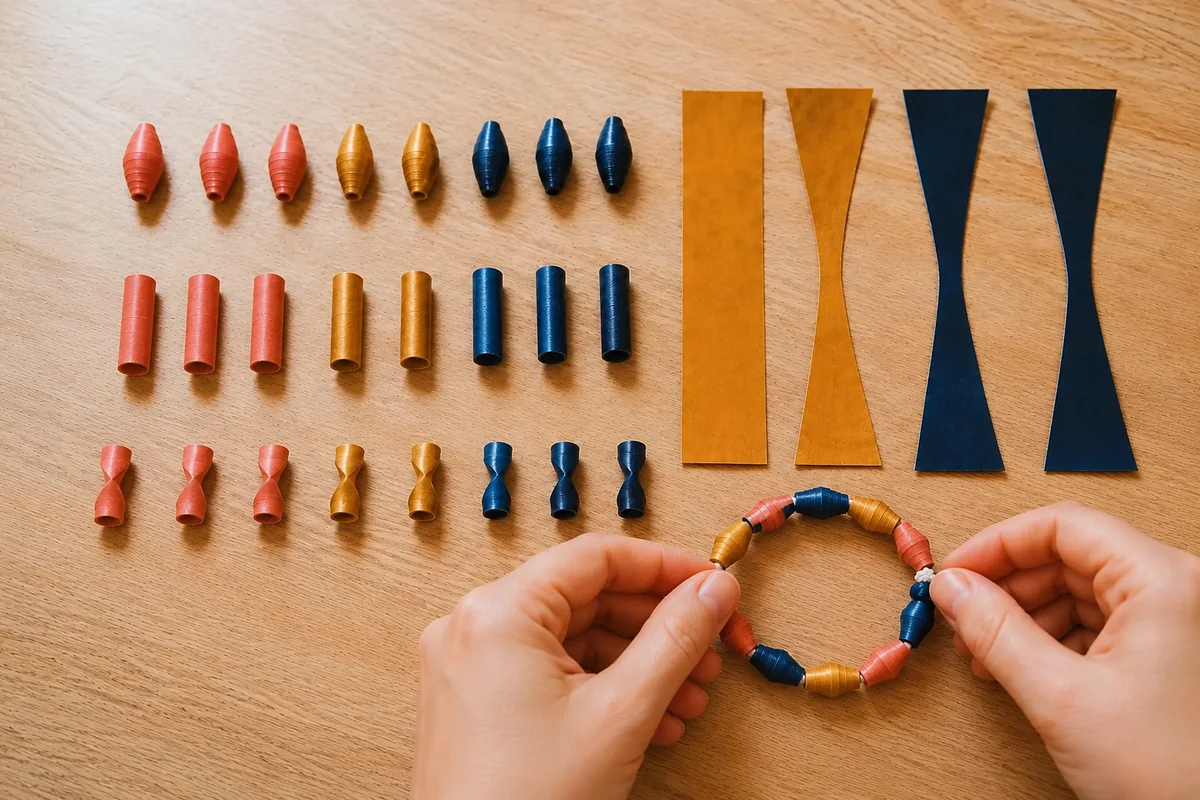 Bracelet de perles en papier de magazine