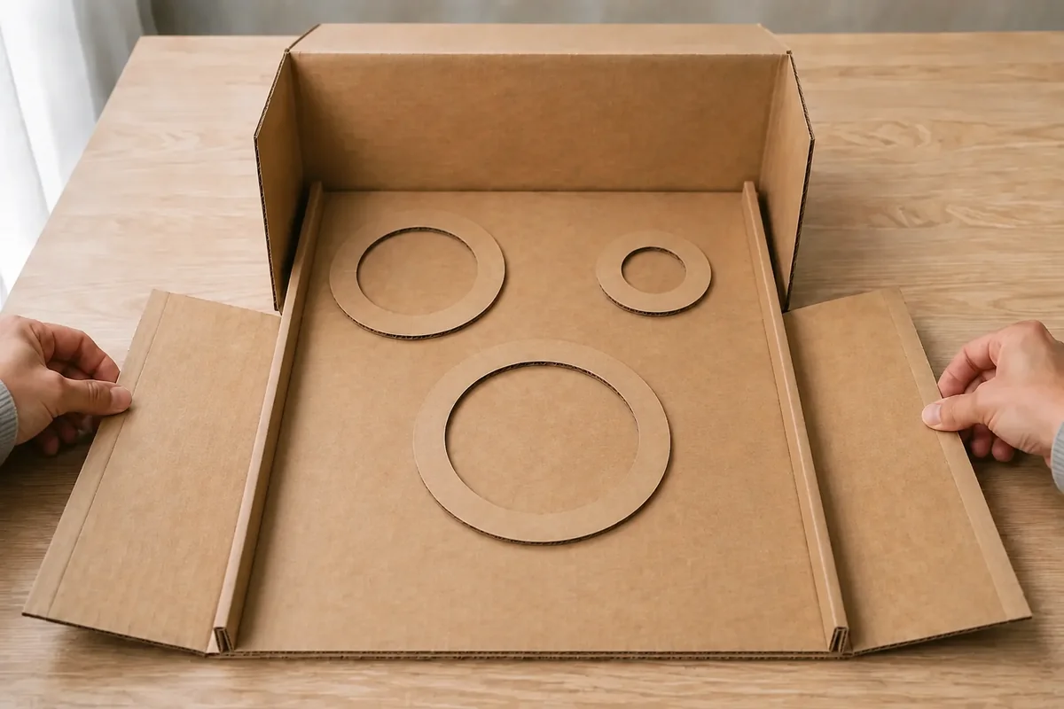Étape 4 : rebords qui retiennent les balles légères, pour « Fabriquer un mini jeu de skee-ball en carton ».