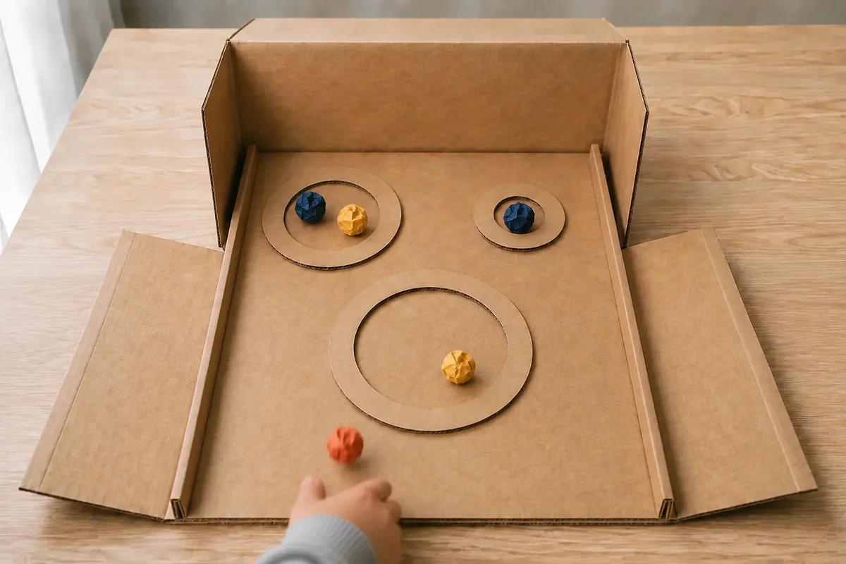 Fabriquer un mini jeu de skee-ball en carton