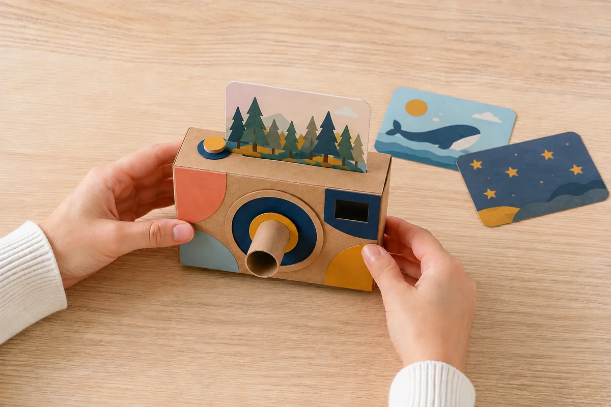 Fabriquer un appareil photo en carton avec objectif tournant