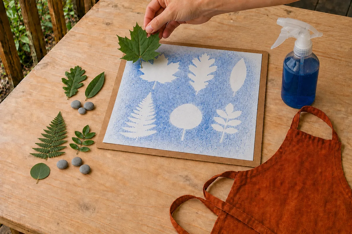 Imprimer des silhouettes de feuilles au vaporisateur