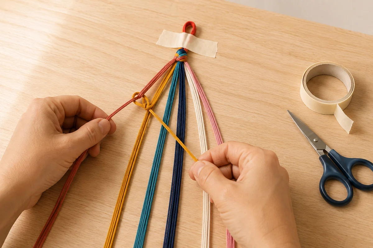 Étape 2 de bracelet brésilien : former la boucle de départ
