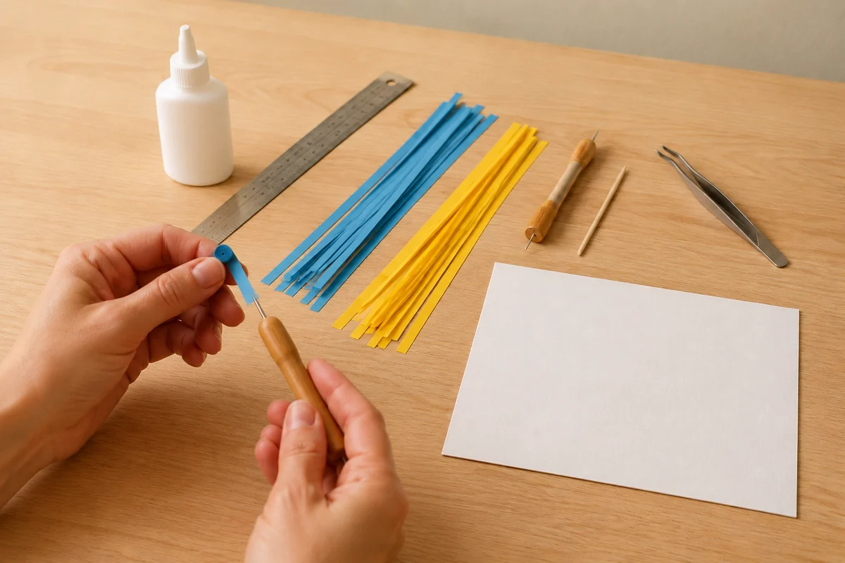 Étape 2 de quilling enfant : rouler les spirales