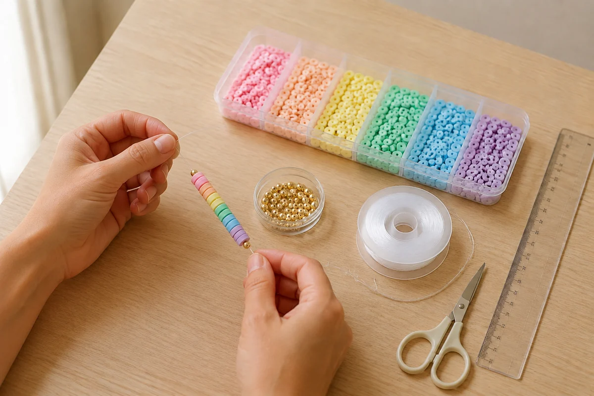Étape 2 de bracelets en perles heishi : composer la séquence