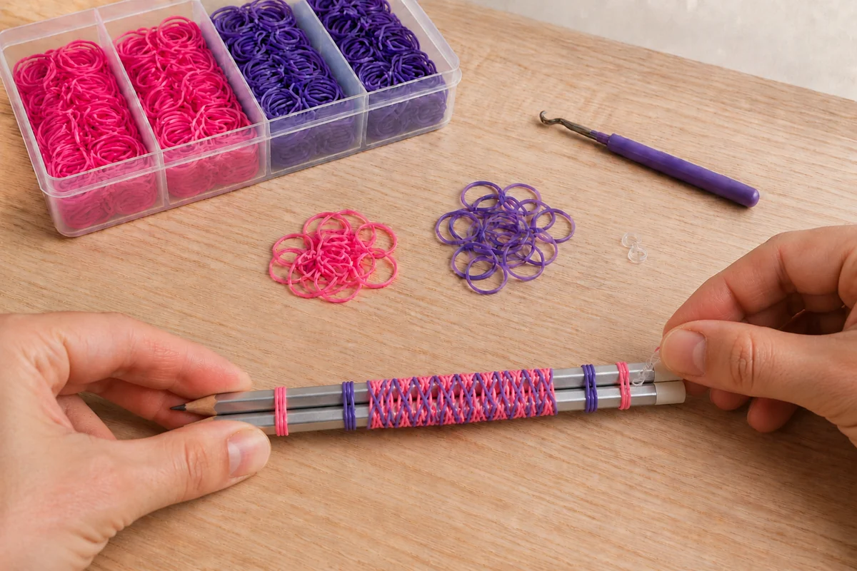 Étape 4 de bracelets élastiques loom : mesurer et fermer