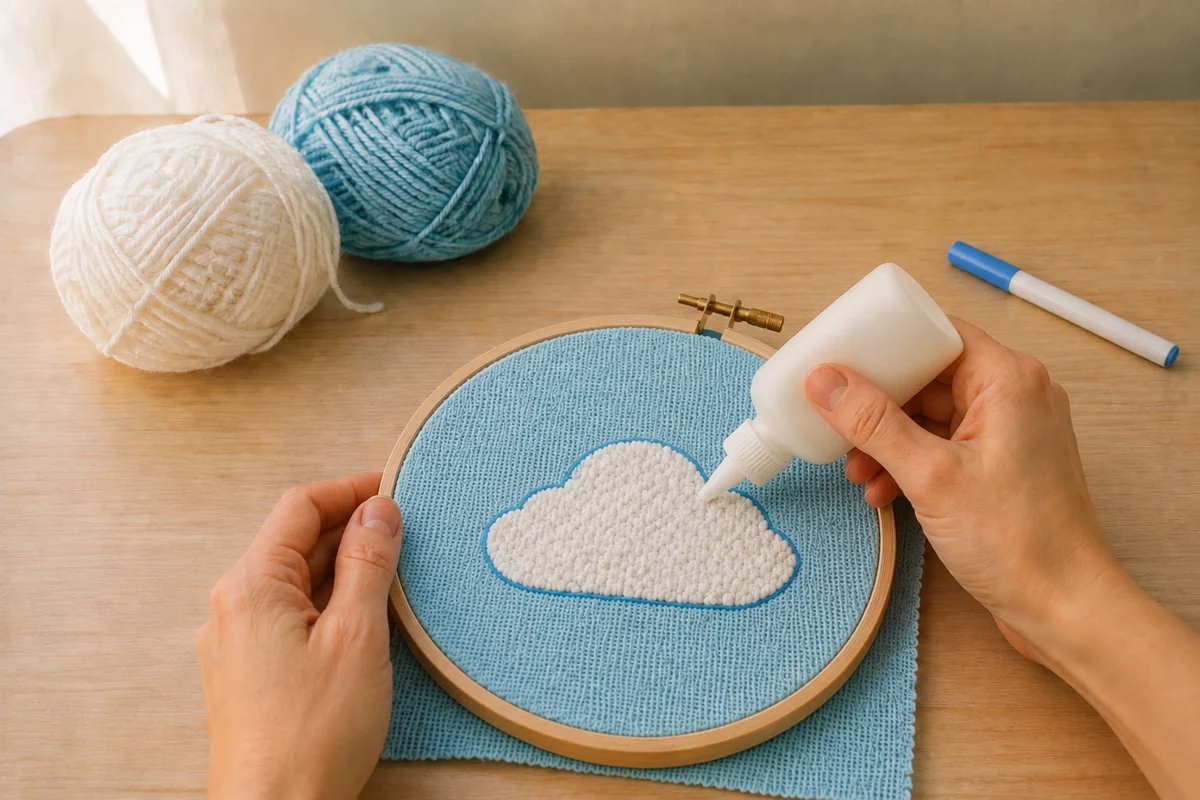 Étape 4 de punch needle enfant : bloquer l’envers