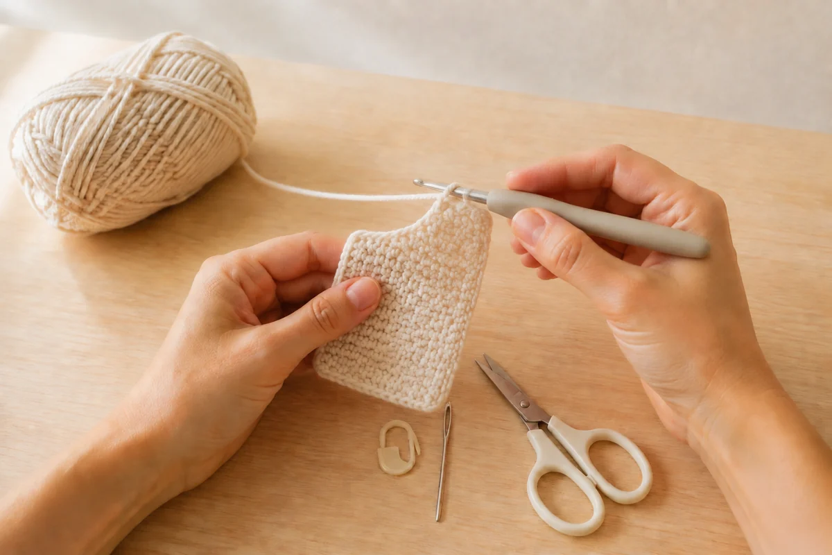 Étape 3 de crochet enfant débutant : crocheter les rangées suivantes