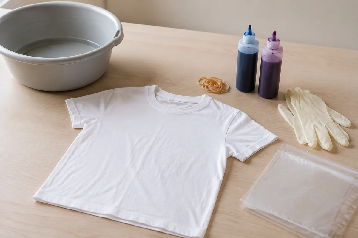 Étape 1 de tie and dye enfant : laver et préparer le tee-shirt