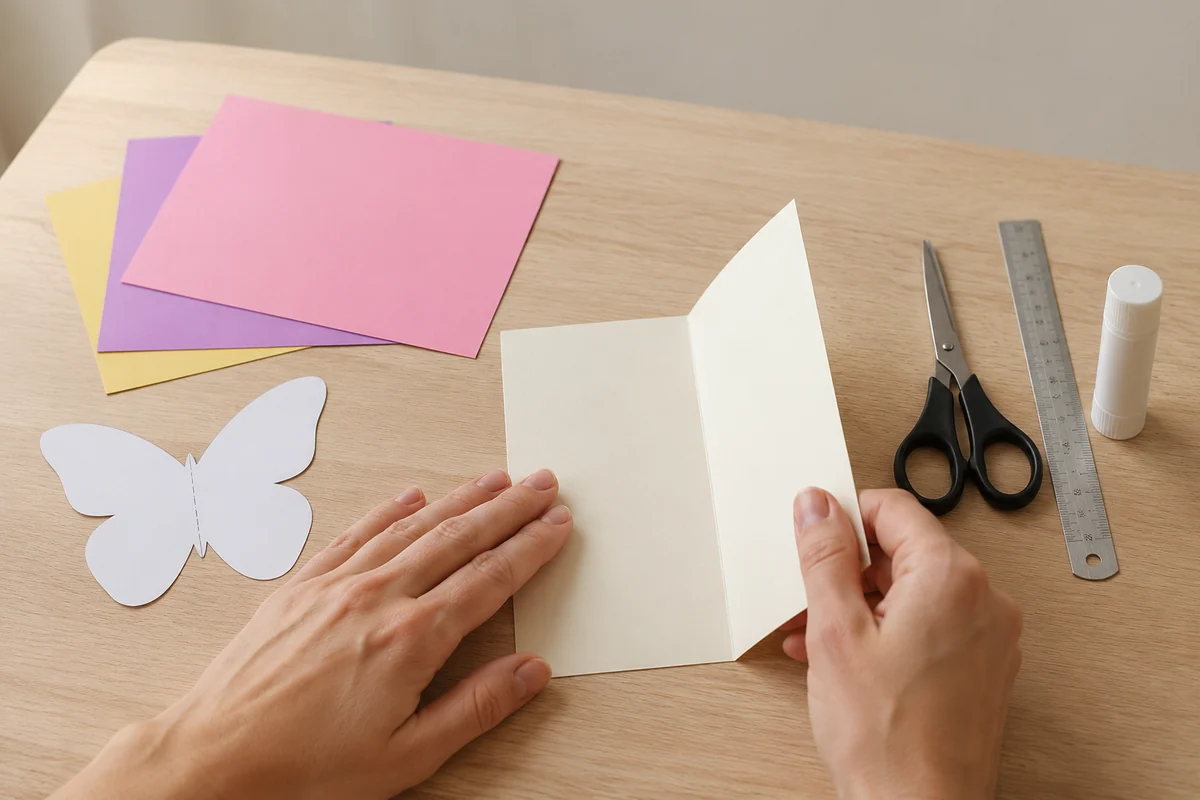Étape 1 de kirigami enfant : plier et reporter le motif