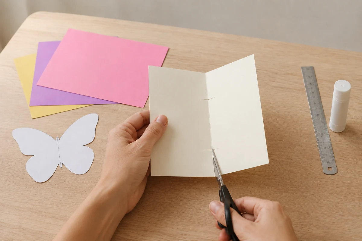 Étape 2 de kirigami enfant : découper les fentes