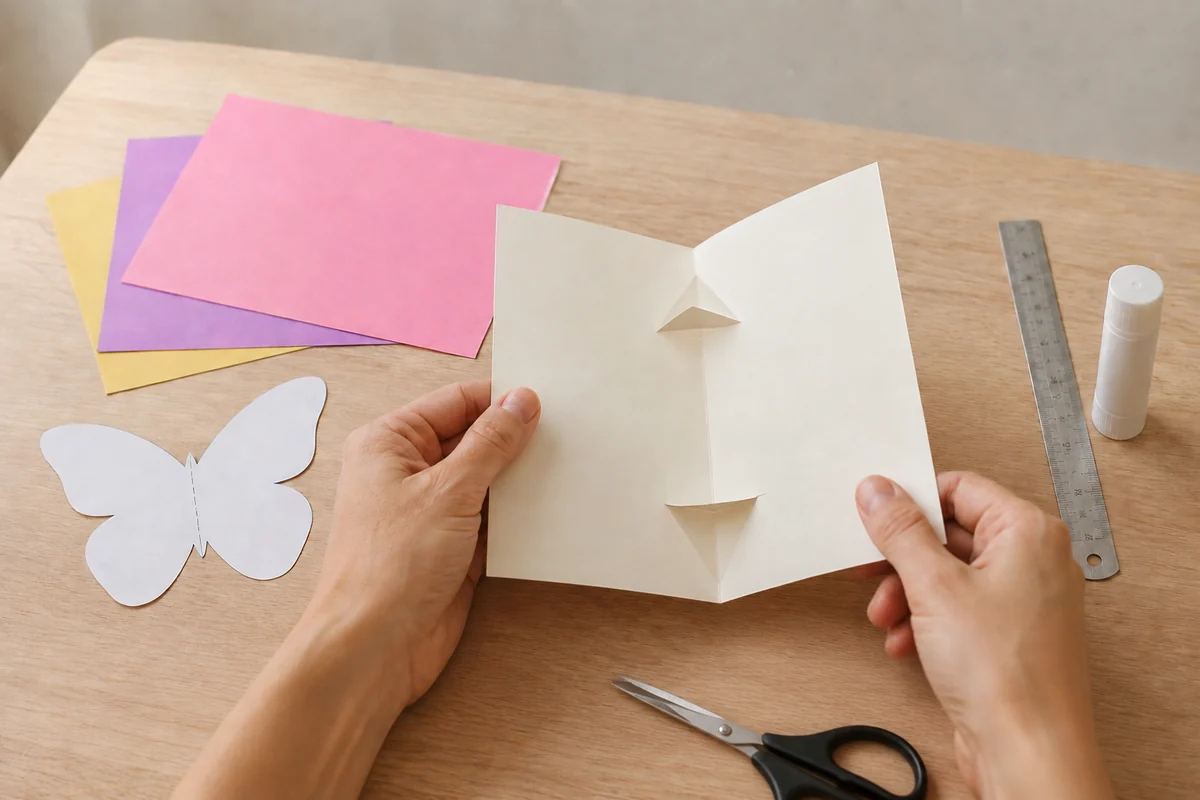 Étape 3 de kirigami enfant : marquer les plis inversés