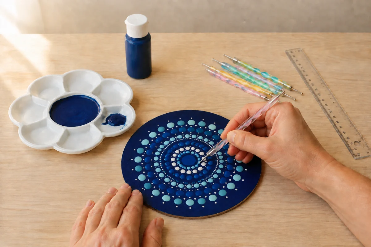 Étape 4 de dot painting enfant : compléter les motifs