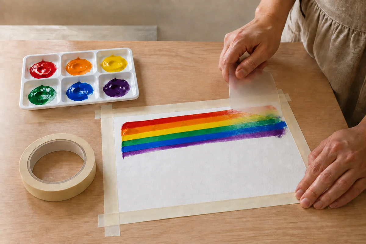 Étape 3 de squeegee painting : racler le premier passage