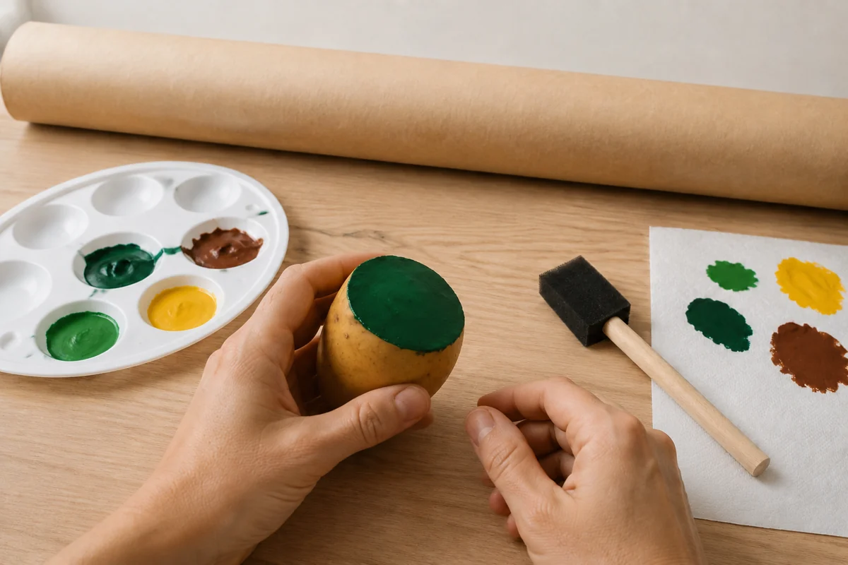 Étape 2 de tampons pomme de terre : tester la charge de peinture