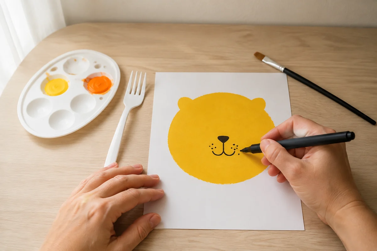 Étape 1 de peinture à la fourchette : dessiner le visage