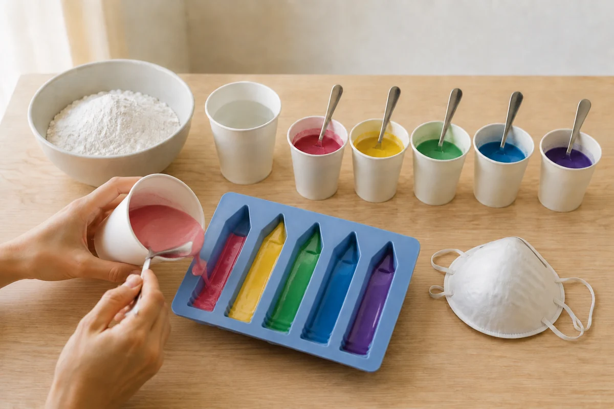 Étape 3 de craie de trottoir maison : colorer et couler