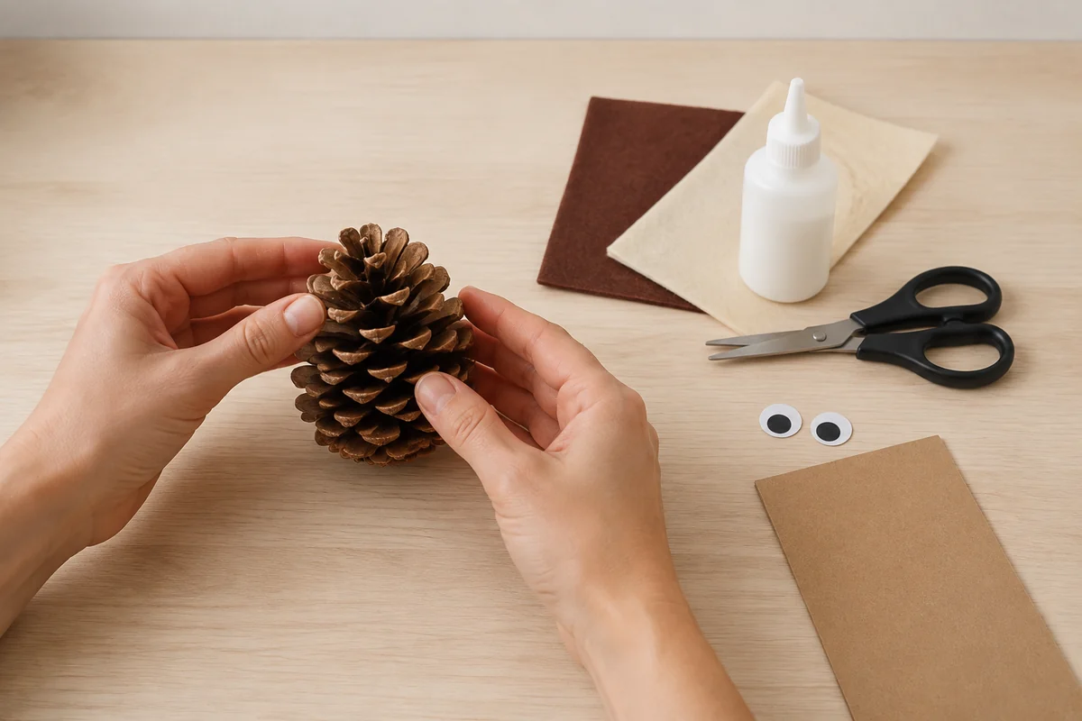 Étape 1 de bricolage pommes de pin : nettoyer et stabiliser la pomme de pin