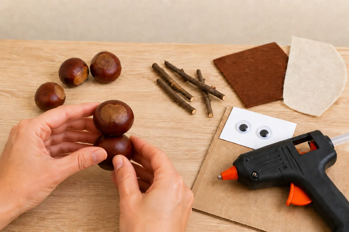 Étape 3 de bricolage marrons : assembler corps et tête