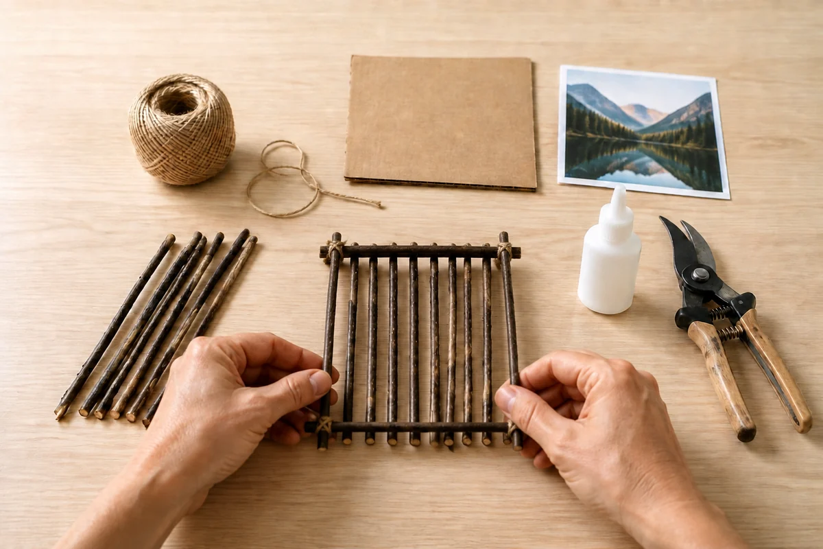 Étape 3 de bricolage brindilles : lier les angles