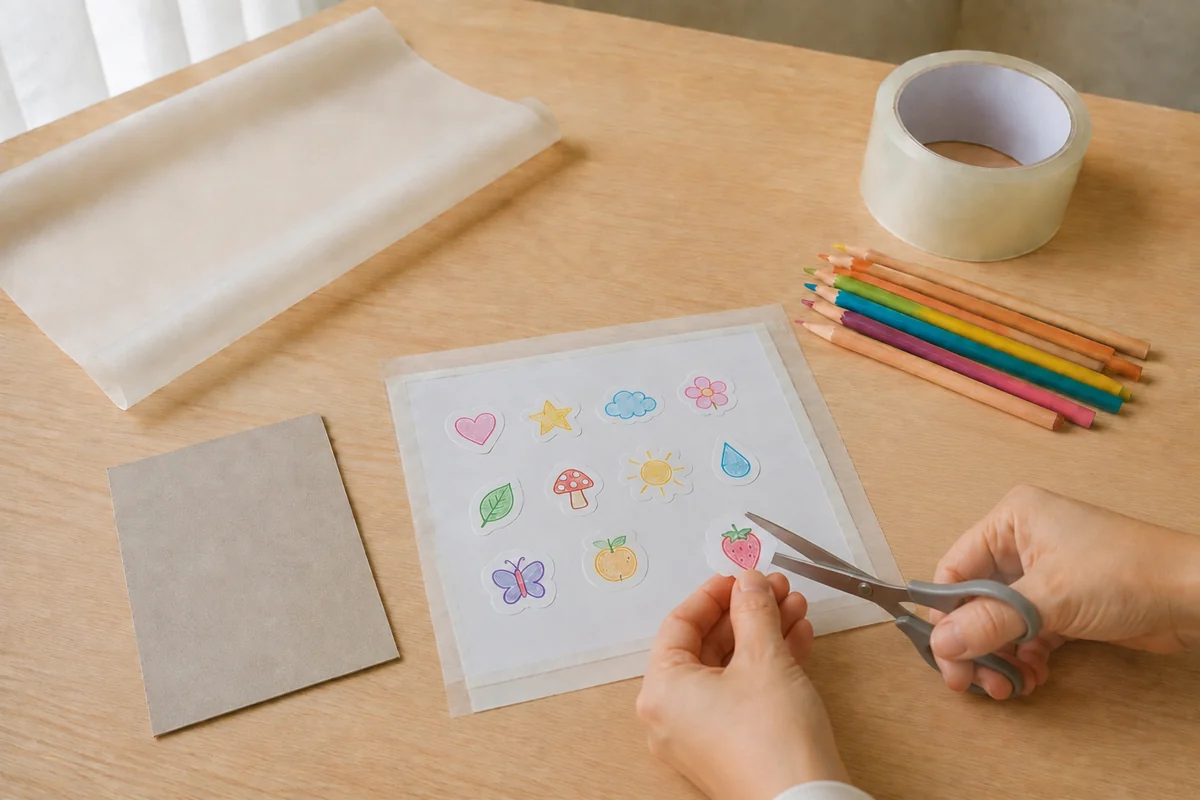 Étape 4 de stickers maison sans imprimante : redécouper les stickers