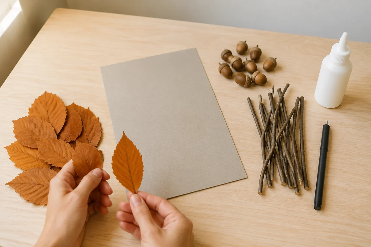 Étape 1 de animaux d'automne en éléments naturels : trier les éléments naturels
