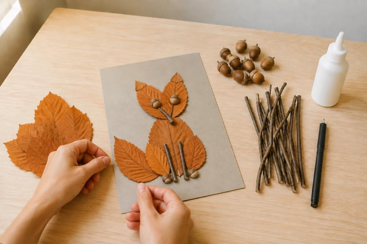 Étape 2 de animaux d'automne en éléments naturels : composer le renard à sec