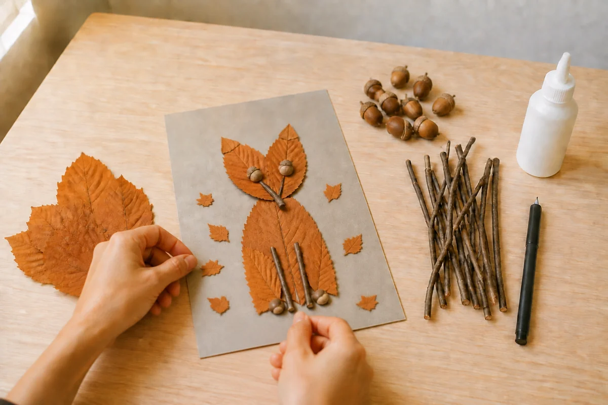 Étape 4 de animaux d'automne en éléments naturels : ajouter yeux et décor
