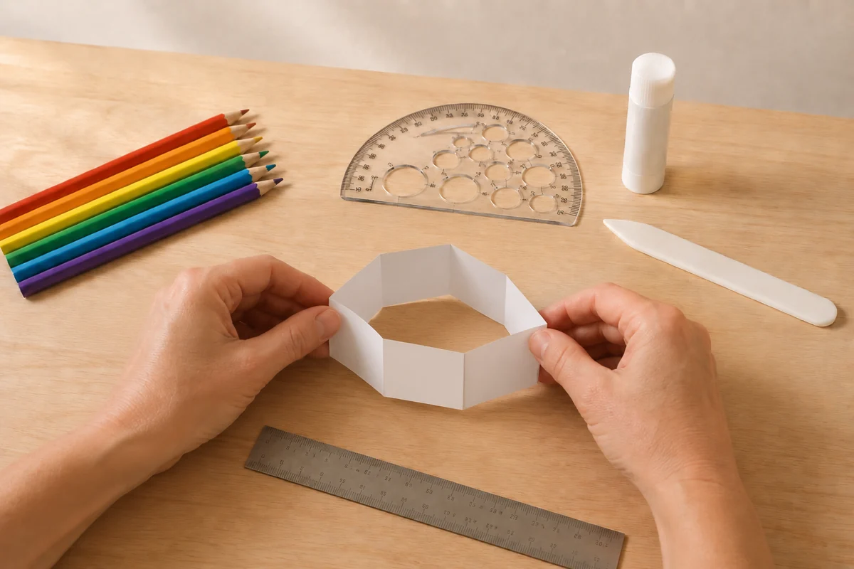 Étape 3 de flexagone en papier : former l’anneau