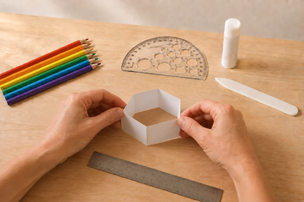 Étape 4 de flexagone en papier : coller la languette