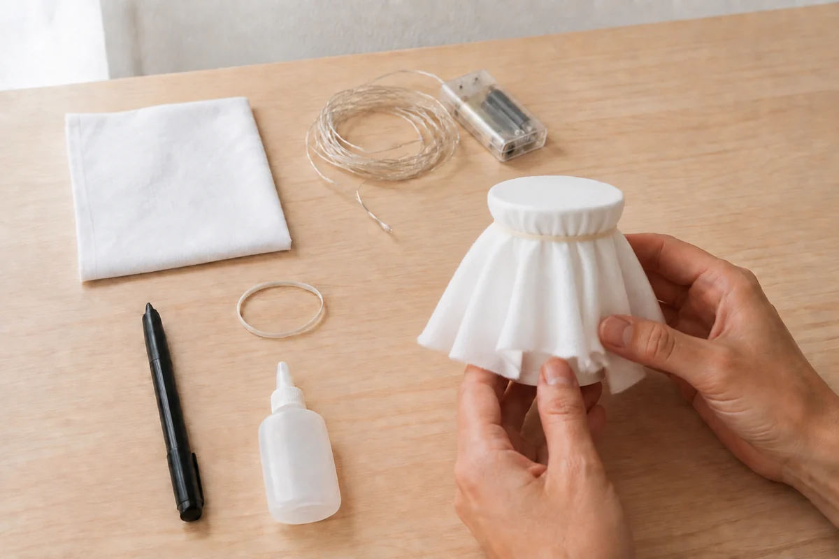 Étape 3 de fantômes lumineux en tissu avec led : fixer la forme