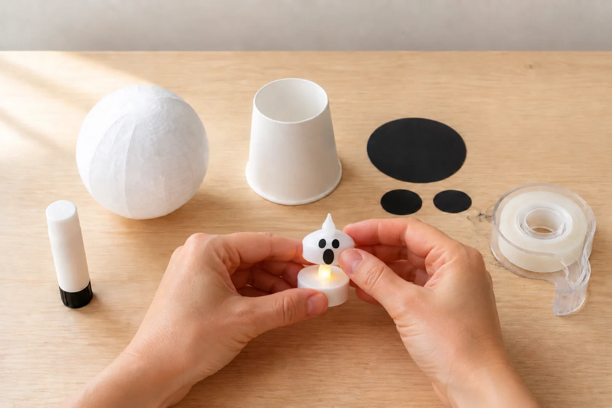 Étape 3 de boules lumineuses halloween : installer la lumière