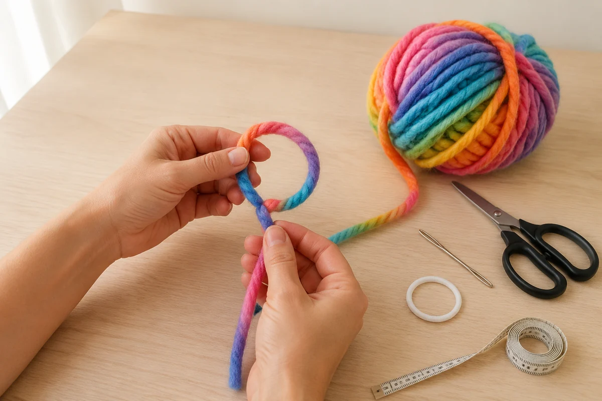 Étape 1 de tricot aux doigts : former la boucle de départ