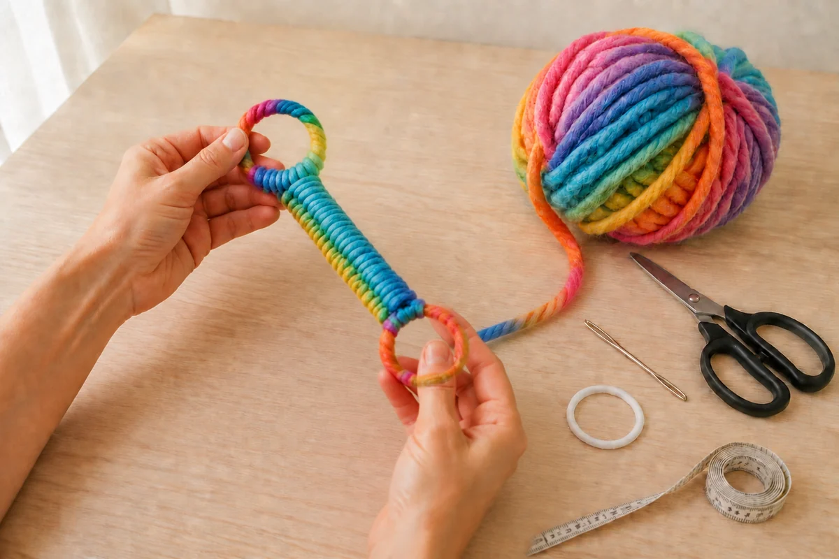 Étape 4 de tricot aux doigts : fermer et joindre