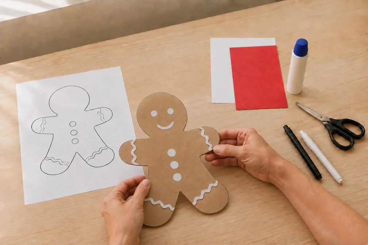 Étape 4 de bonhomme en pain d'épices en papier : renforcer l’arrière