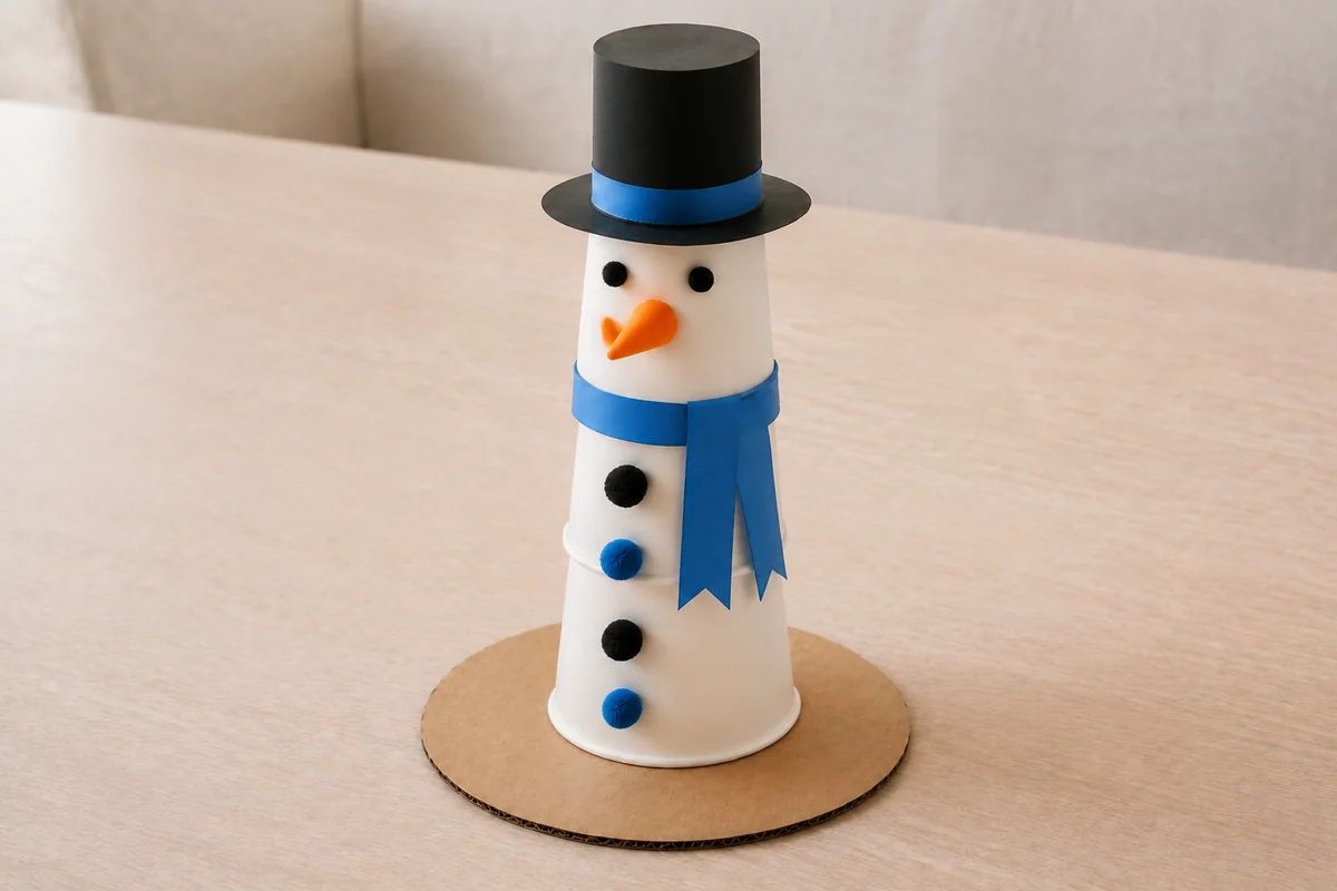 Bonhomme de neige en gobelet : bricolage de Noël