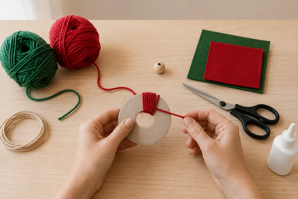 Étape 1 de petits lutins à suspendre : créer le pompon corps