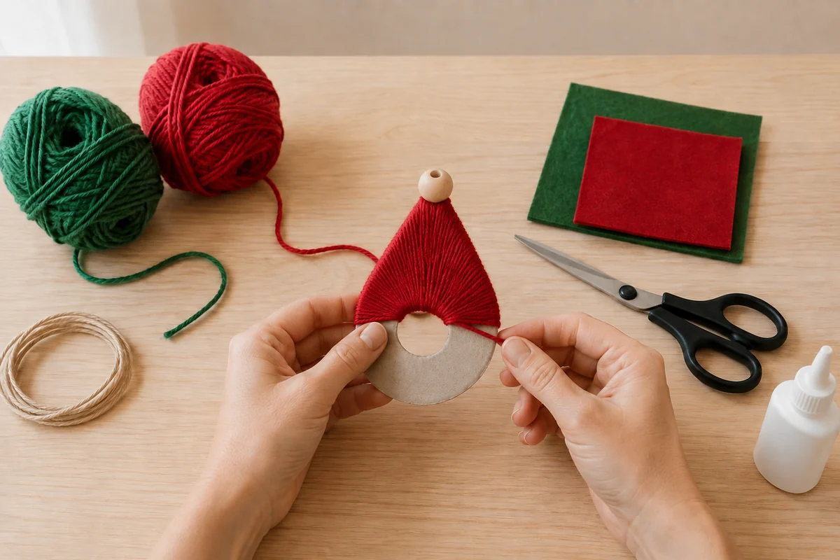 Étape 2 de petits lutins à suspendre : fabriquer le bonnet