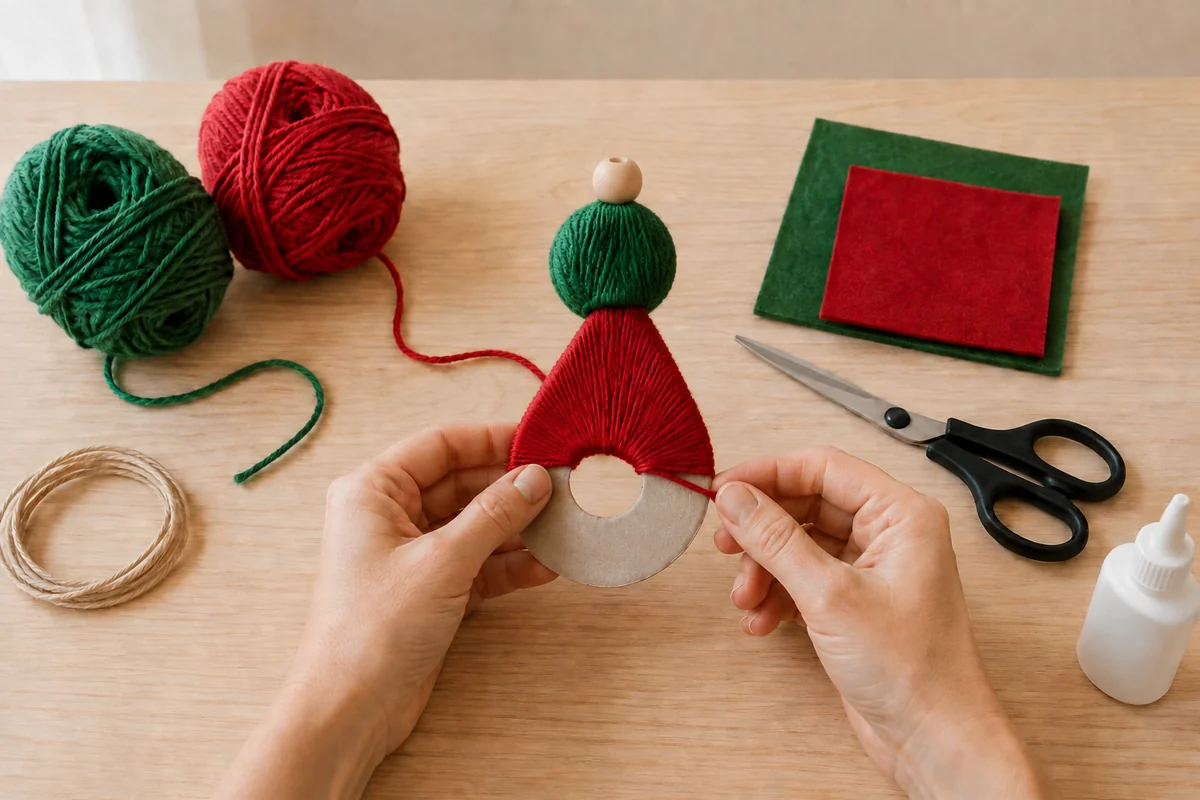 Étape 3 de petits lutins à suspendre : assembler tête et corps