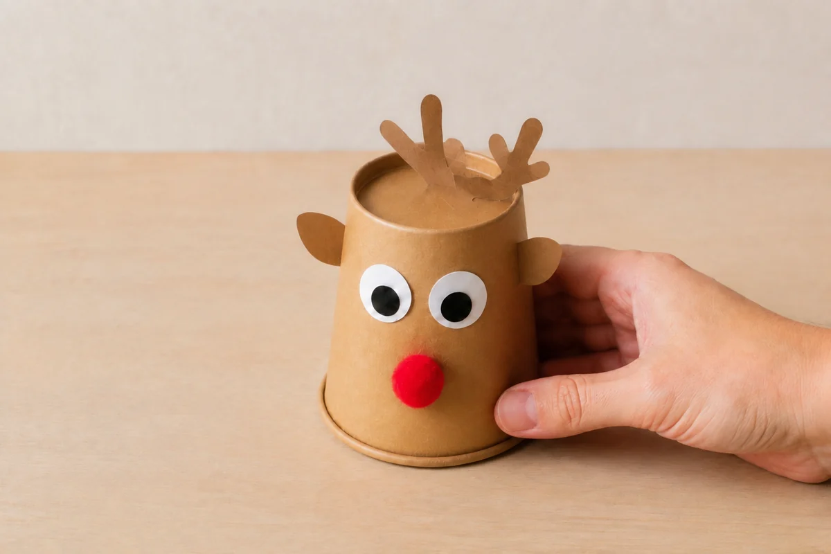 Renne de Noël en gobelet : bricolage dès 3 ans