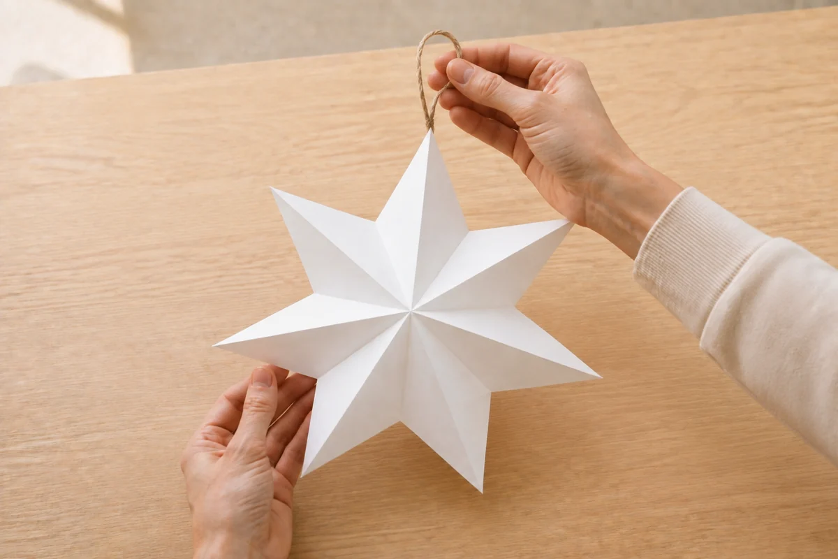 Étoile de Noël 3D en sacs en papier : tuto facile