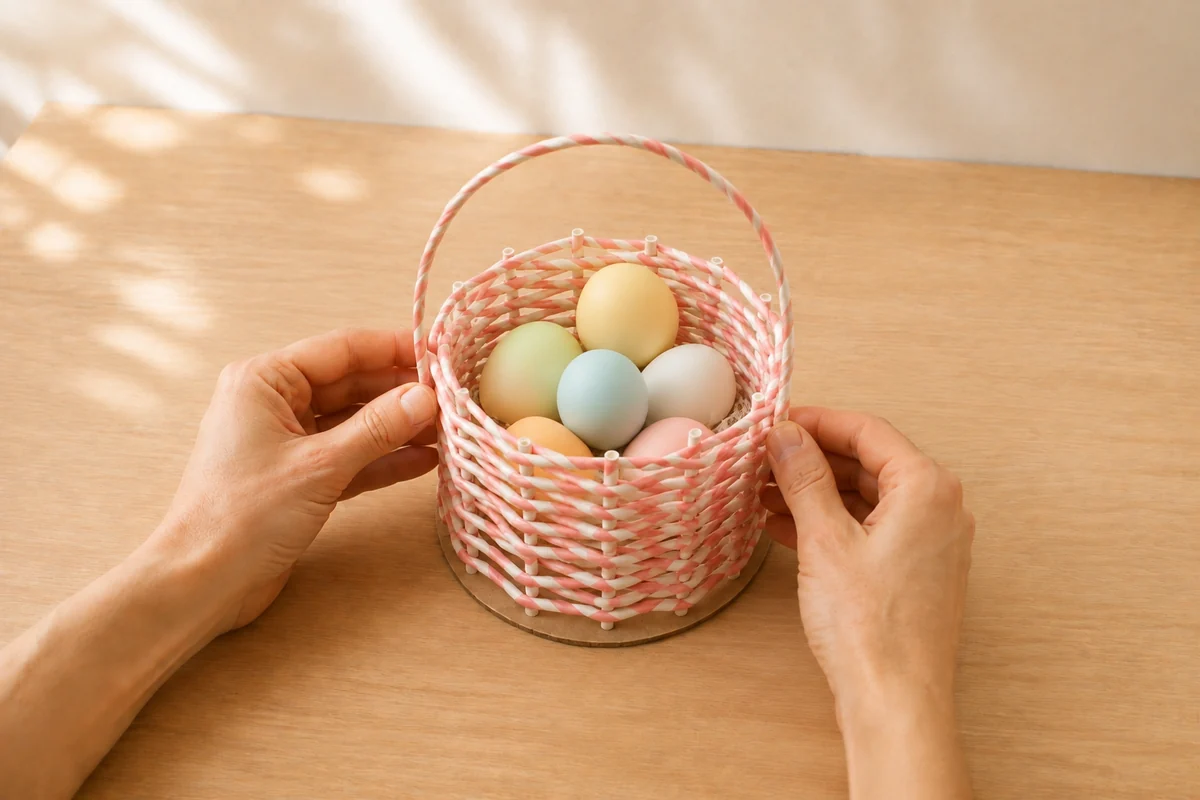 Panier de Pâques en pailles de carton : tuto facile