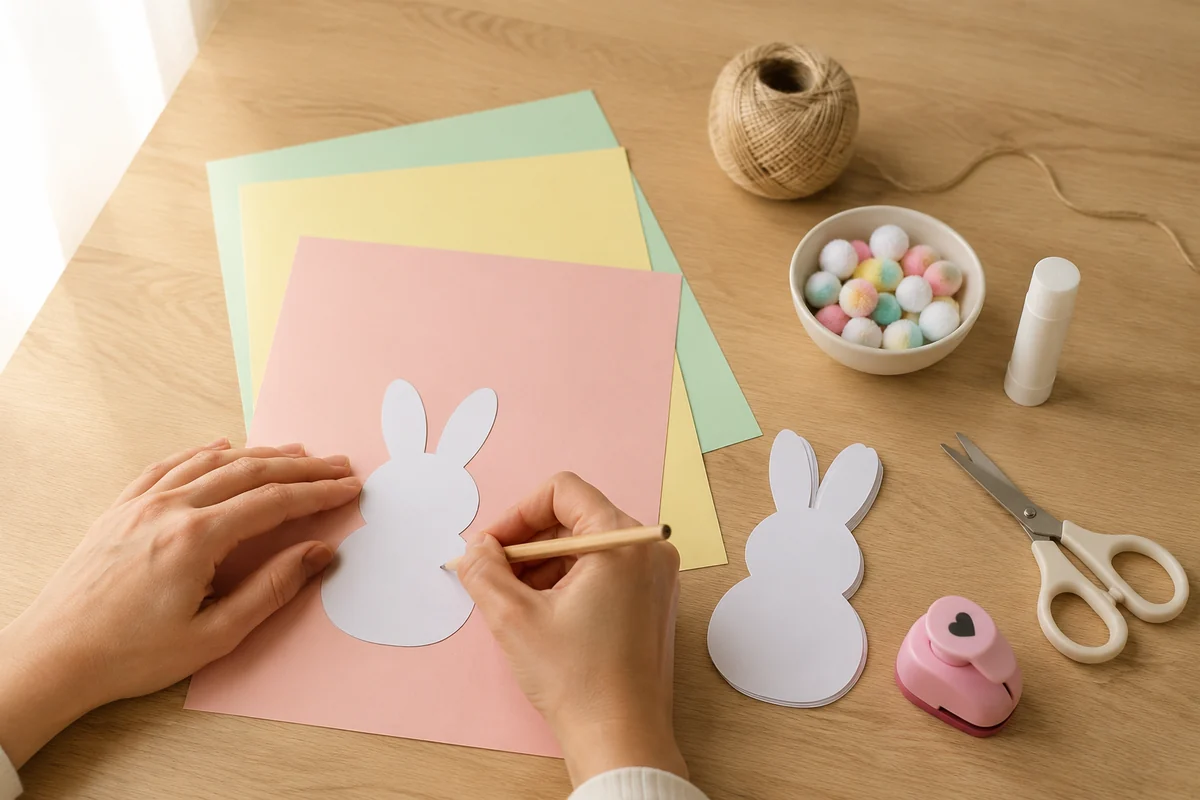 Étape 1 de guirlande de pâques : reporter les lapins