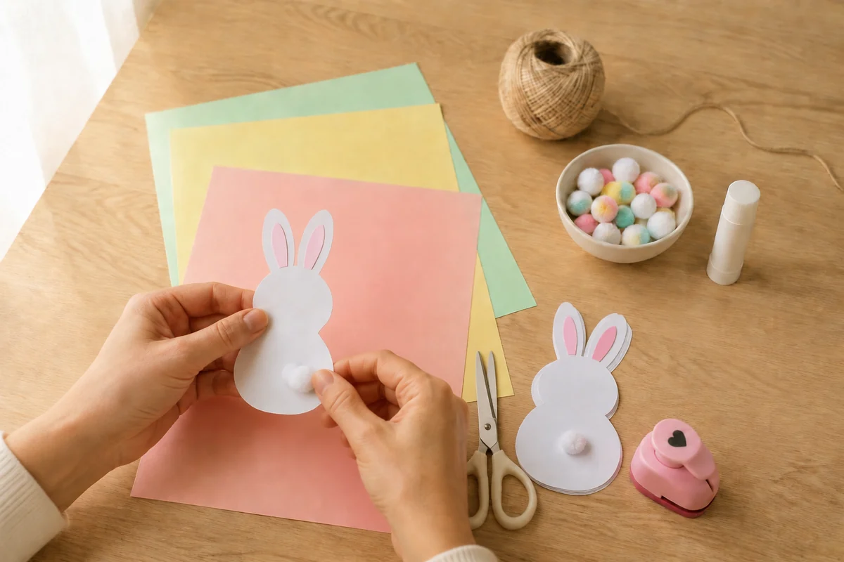 Étape 3 de guirlande de pâques : ajouter queues et détails