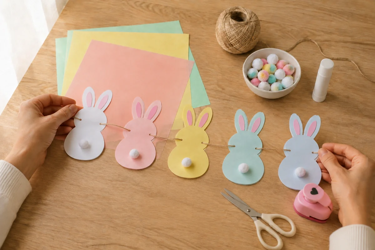 Étape 4 de guirlande de pâques : enfiler dans l’ordre