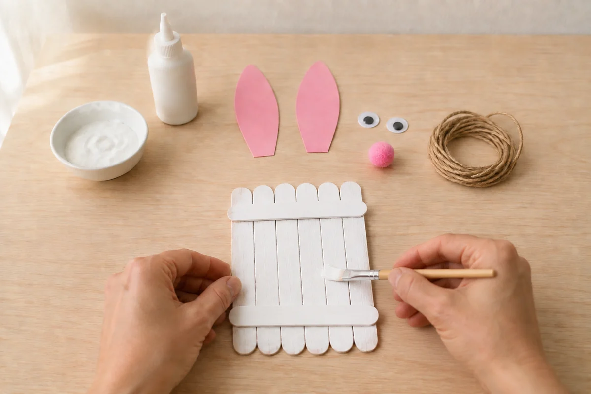 Étape 3 de lapin de pâques en bâtonnets : peindre le support