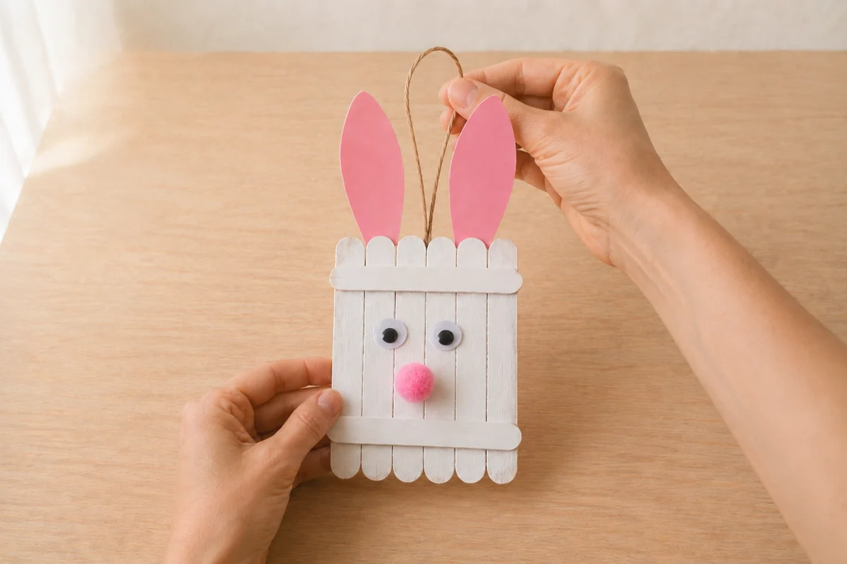 Lapin de Pâques en bâtonnets : bricolage facile