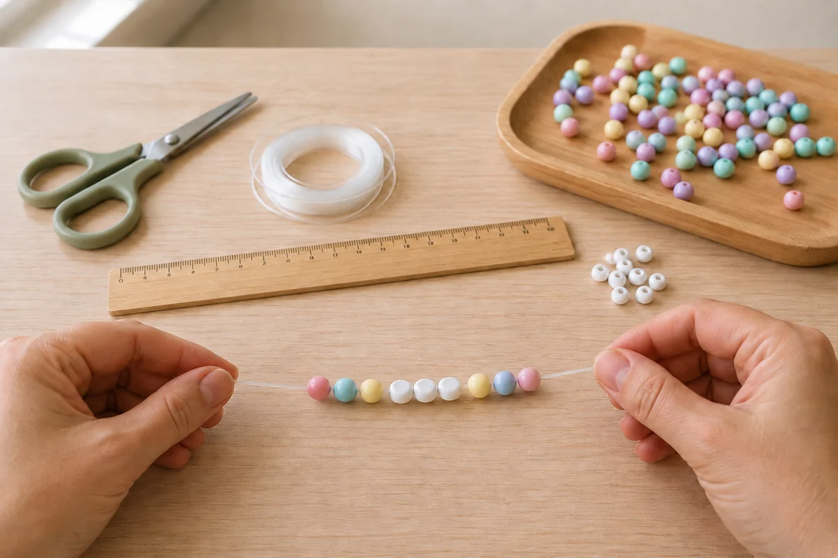 Étape 2 de bracelet prénom en perles alphabet : préparer la symétrie